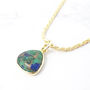 Statement Azurite Malachite Gemstone Rope Necklace, thumbnail 1 of 4