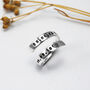 Personalised Adjustable Engraved Hug Ring Silver Gold, thumbnail 3 of 11
