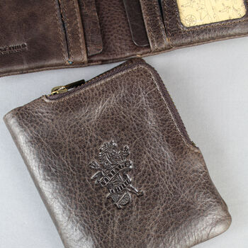 'Lander' Men's Leather Bi Fold Wallet In Chestnut, 12 of 12