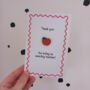 Teacher Thank You Card With Apple Pin Badge, thumbnail 1 of 2