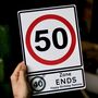 50th Birthday Milestone Metal Road Sign, thumbnail 1 of 4