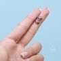 Tiny Cz Labybird Stud Earrings In Sterling Silver, thumbnail 3 of 12