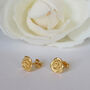 Gold Plated Rose Earrings, thumbnail 3 of 6