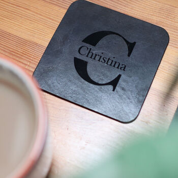 Personalised Name Initial Vintage Leather Mouse Pad, 9 of 12