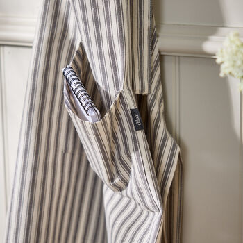 Grey Striped Cotton Apron, 3 of 5