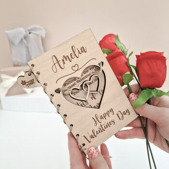 Personalised Wooden Valentine’s Card – Keepsake Gift, 6 of 9