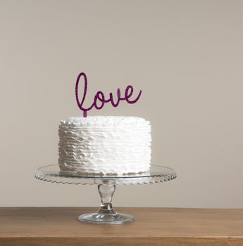 Slanted Love Word Cake Topper, 3 of 4
