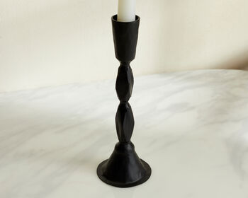 Viena Sculpture Shape Iron Black Candle Holder, 2 of 3