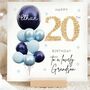 Grandson 20th Personalised Luxury Birthday Card, thumbnail 1 of 4