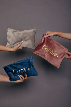 Personalised Name Velvet Accessory Bag, 6 of 9
