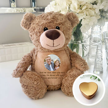Personalised Photo Ashes Keepsake Memory Bear Light Brown, 10 of 10