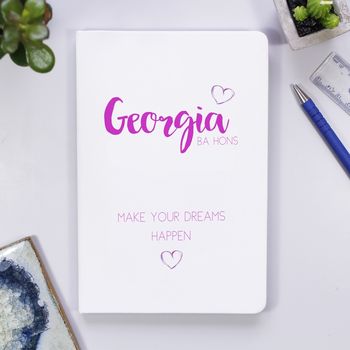 Personalised Graduation Inspirational Quote Notebook, 3 of 10