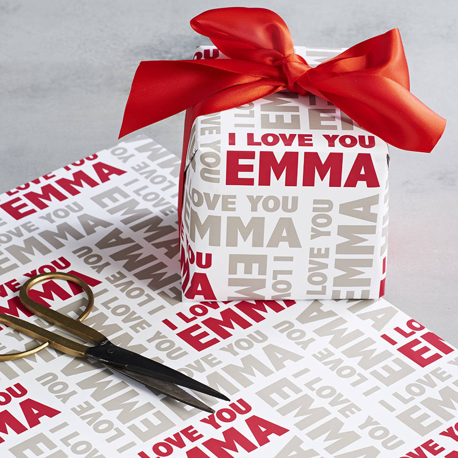 Personalised I Love You Wrapping Paper, 1 of 8