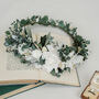 Grace Dried Flower Crown White And Green Preserved Wedding Halo, thumbnail 5 of 5