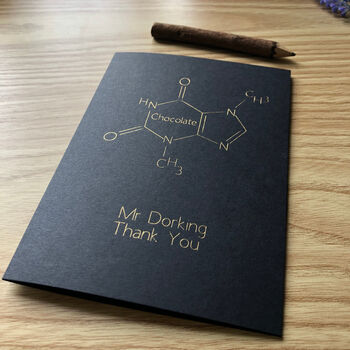 Personalised Chocolate Molecule Chemistry Card, 4 of 12
