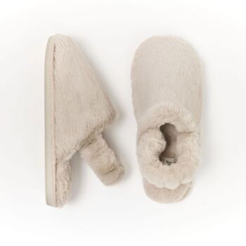 Luxury Faux Fur Memory Foam Slingback Slippers, 8 of 11