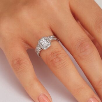 White Gold Natural Diamond Bridal Ring Set, 2 of 6