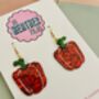 Bell Pepper Glitter Resin Earrings, thumbnail 5 of 11