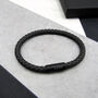 Personalised Men's Black Clasp Woven Leather Bracelet, thumbnail 1 of 8