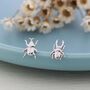 Mismatched Stag Beetle Stud Earrings In Sterling Silver, thumbnail 3 of 12