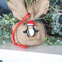 Personalised Penguin Christmas Tree Flat Bauble, thumbnail 3 of 3