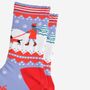 Women's Bamboo Socks Blue Red Sausage Dog Walk, thumbnail 3 of 5