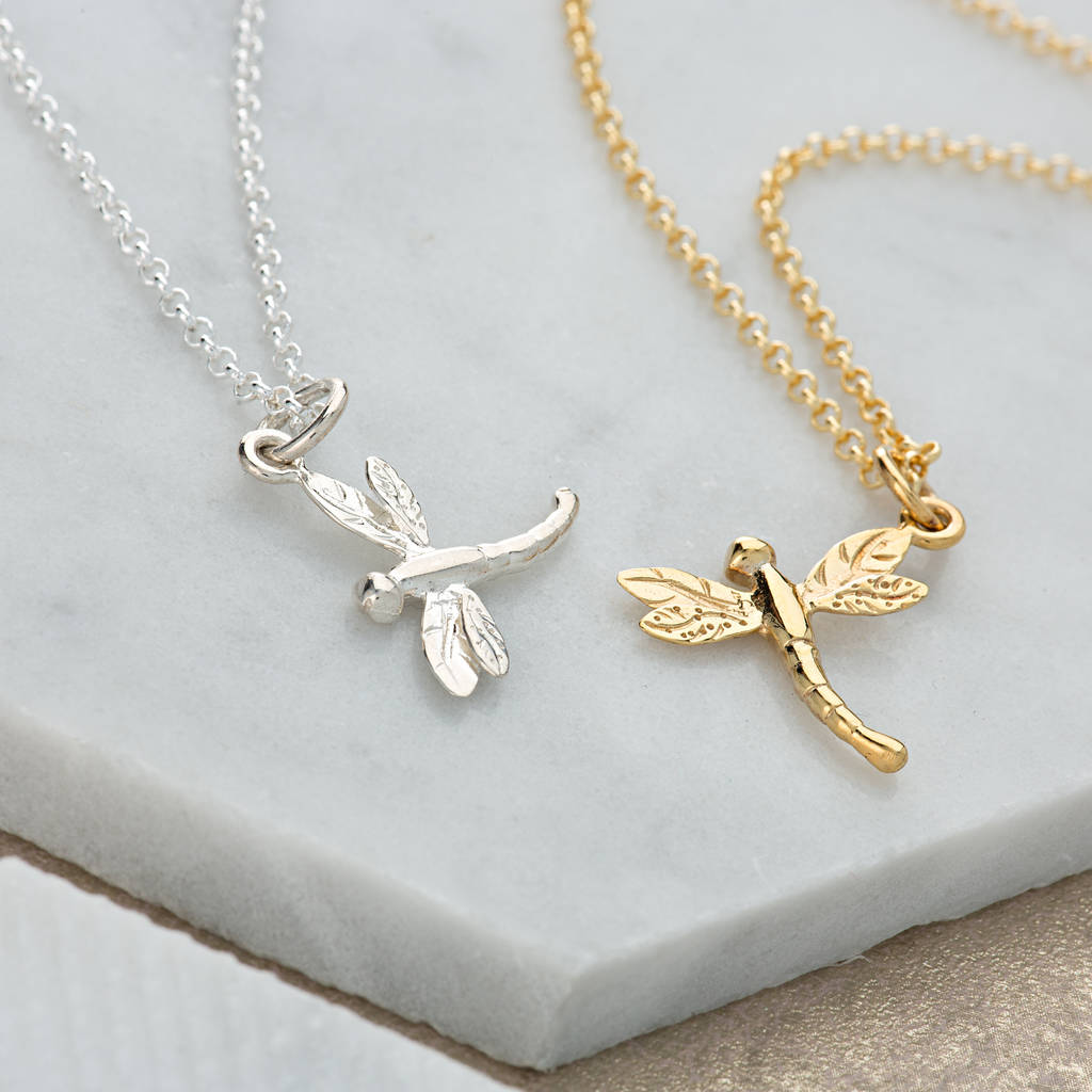 dragonfly necklace with personalised message card by lily charmed ...