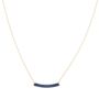 Sterling Silver Concave Bar Necklace Blue, thumbnail 5 of 10