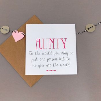 You're The World To Me Aunt Card, 6 of 7