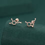 Sterling Silver Serotonin And Dopamine 16 G Flat Back Labret Earrings, thumbnail 3 of 12