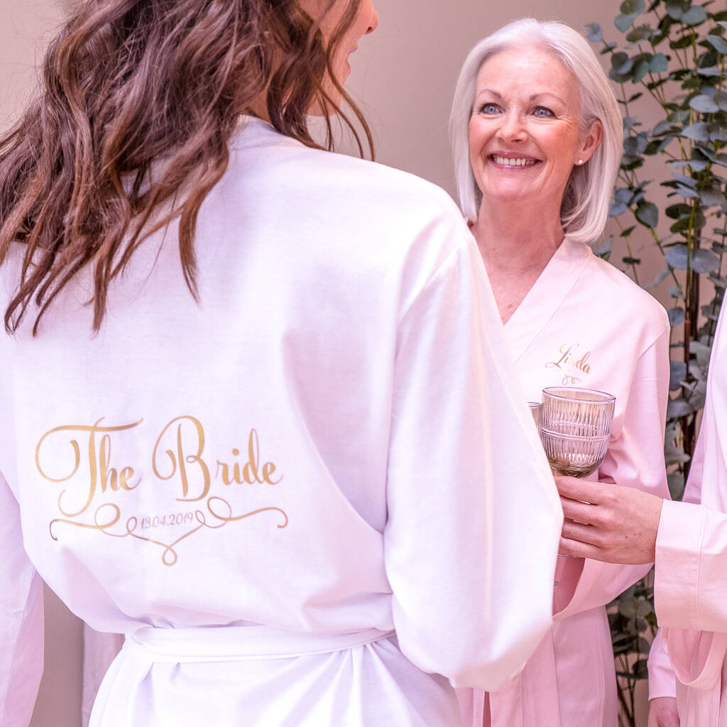 Personalised Wedding Dressing Gown For The Bride, 1 of 12