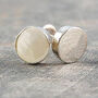 Round Disc Sterling Silver Stud Earrings, thumbnail 1 of 7