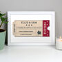 Personalised Couples Cinema Ticket A4 White Framed Print, thumbnail 1 of 3