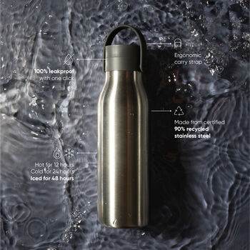 Circular And Co 500ml Stainless Steel Water Bottle Storm Grey, 5 of 6