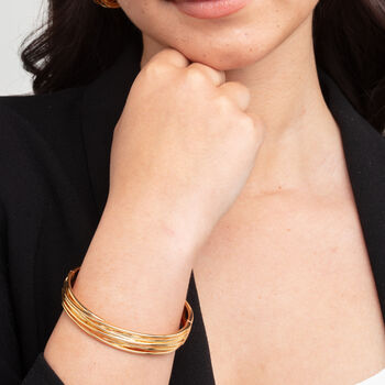 Nami 18 K Gold Plated Twist Bangle, 2 of 5