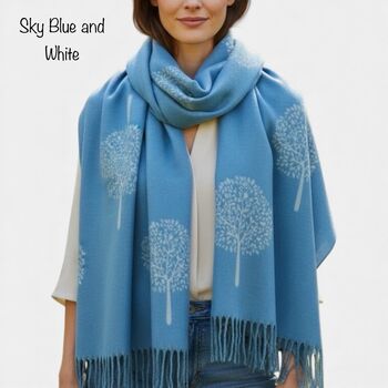 Cashmere Mulberry Tree Of Life Print Scarf, 8 of 11