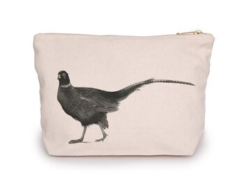 Cetus The Pheasant Cotton Lined Mini Pouch Zip Bag, 2 of 6