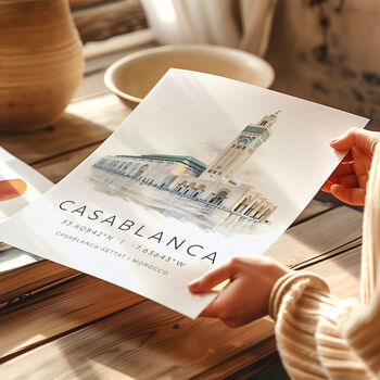 Morocco Casablanca Travel Print, 4 of 7