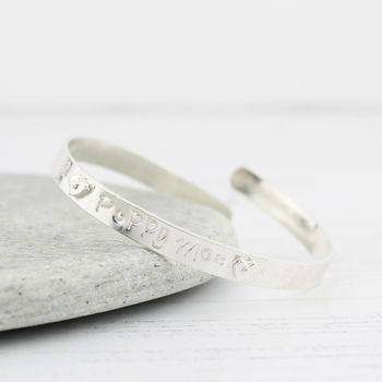 Sterling Silver Personalised Christening Bangle, 5 of 8