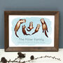 Personalised Family Portrait Otters Print, thumbnail 1 of 9
