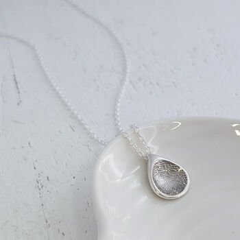 Silver Fingerprint Soft Droplet Charm, 2 of 7