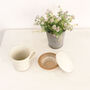 Vanilla Cream Ceramic Tea Cup With Lid And Strainer, thumbnail 3 of 5