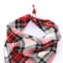 Alfies Red And White Tartan Plaid Dog Celebration Bandana, thumbnail 7 of 7