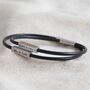Men's Personalised Leather Cord And Bar Bracelet, thumbnail 4 of 7