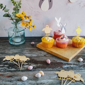 Easter Chick Cupcake Toppers, 2 of 12