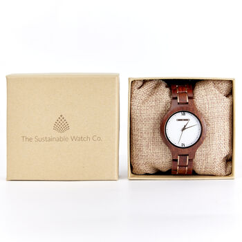 Womens Wristwatch Red Sandalwood Watch, Giftable Accessories, 2 of 5