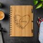 Personalised Eco Bamboo Floral Heart Notebook, thumbnail 3 of 6