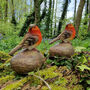 Set Of Two Little Robin Garden Ornaments, thumbnail 1 of 8