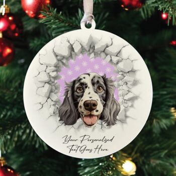 Personalised Christmas English Setter Break Through, 3 of 10