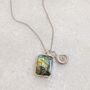 The Duo Labradorite Necklace, Silver, thumbnail 4 of 12